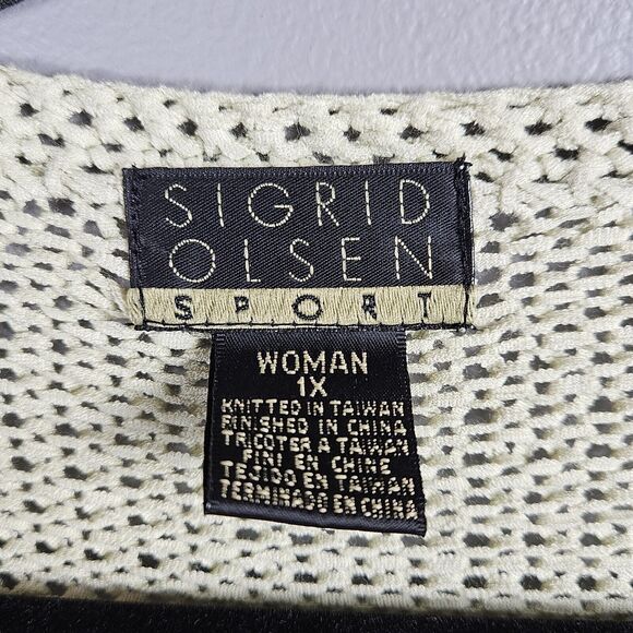 Sigird Olsen Button Up Cardigan Sweater Women’s Size 1x Light Sage Loose Knit - Picture 3 of 6